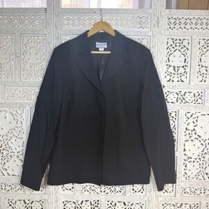 Pendleton Black Wool Blend Blazer Sz 12 Tall Preppy Academia‎ Workwear Career